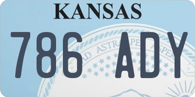 KS license plate 786ADY