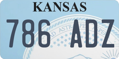 KS license plate 786ADZ