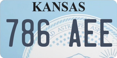 KS license plate 786AEE