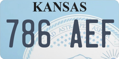 KS license plate 786AEF