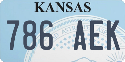 KS license plate 786AEK