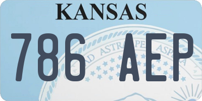 KS license plate 786AEP