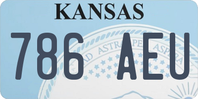 KS license plate 786AEU