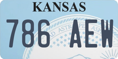 KS license plate 786AEW