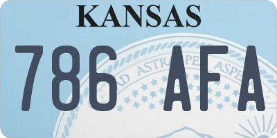 KS license plate 786AFA