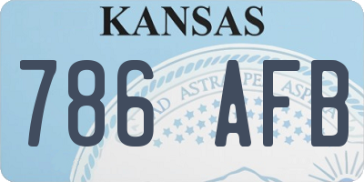 KS license plate 786AFB