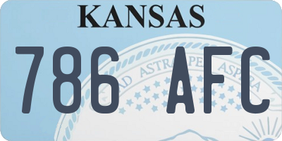 KS license plate 786AFC