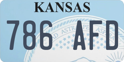 KS license plate 786AFD