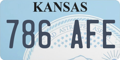 KS license plate 786AFE