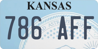 KS license plate 786AFF