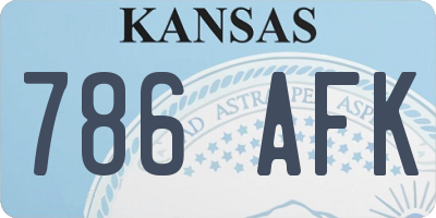 KS license plate 786AFK