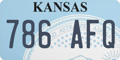 KS license plate 786AFQ