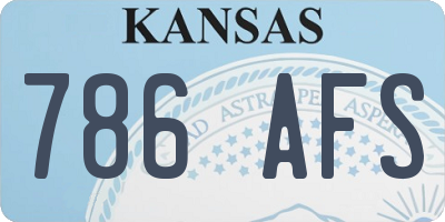 KS license plate 786AFS