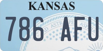 KS license plate 786AFU