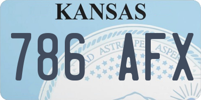 KS license plate 786AFX