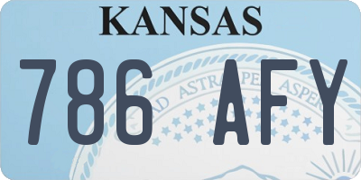 KS license plate 786AFY