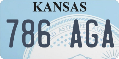 KS license plate 786AGA