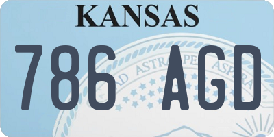 KS license plate 786AGD