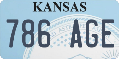 KS license plate 786AGE