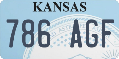 KS license plate 786AGF