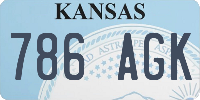 KS license plate 786AGK