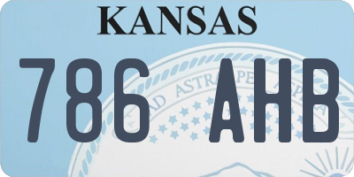 KS license plate 786AHB