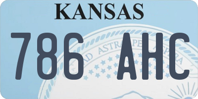 KS license plate 786AHC