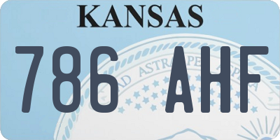 KS license plate 786AHF