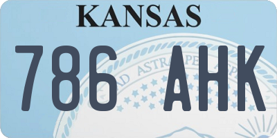 KS license plate 786AHK