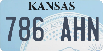 KS license plate 786AHN