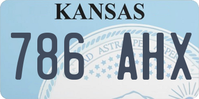 KS license plate 786AHX