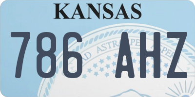 KS license plate 786AHZ