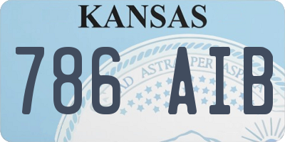 KS license plate 786AIB