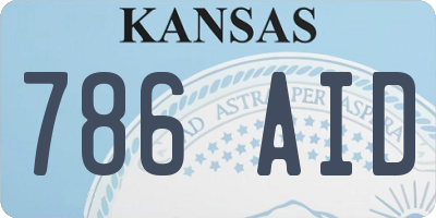 KS license plate 786AID