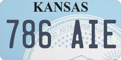 KS license plate 786AIE
