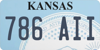 KS license plate 786AII