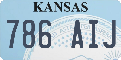 KS license plate 786AIJ