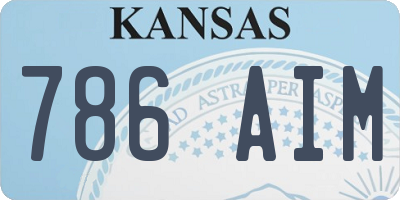 KS license plate 786AIM