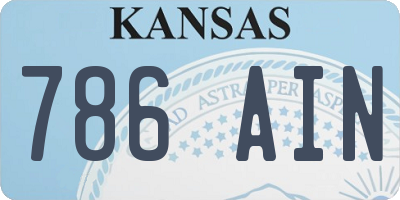 KS license plate 786AIN