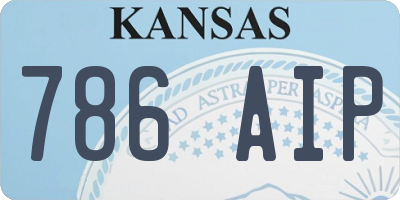 KS license plate 786AIP