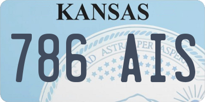 KS license plate 786AIS