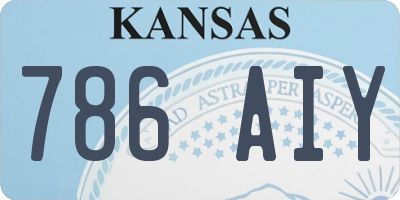 KS license plate 786AIY