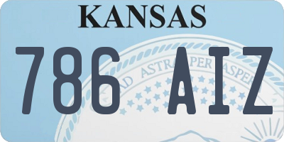 KS license plate 786AIZ