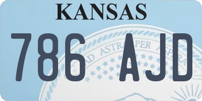 KS license plate 786AJD