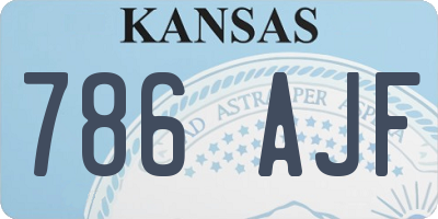 KS license plate 786AJF