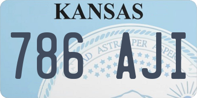 KS license plate 786AJI