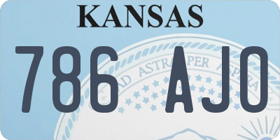 KS license plate 786AJO