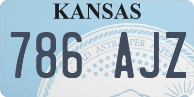 KS license plate 786AJZ