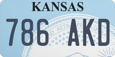 KS license plate 786AKD