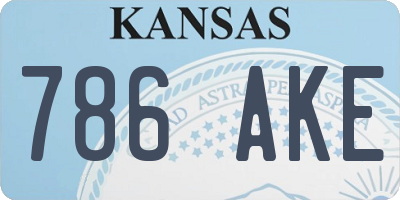 KS license plate 786AKE